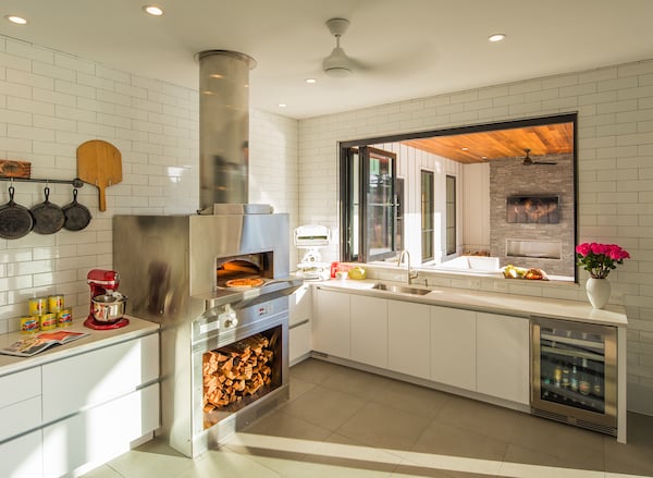 Custom Pizza Oven at Modern Farmhouse Style Custom Home by AV Architects and Builders in Great Falls Virginia Northern Virginia Custom Home Builders The Vista House