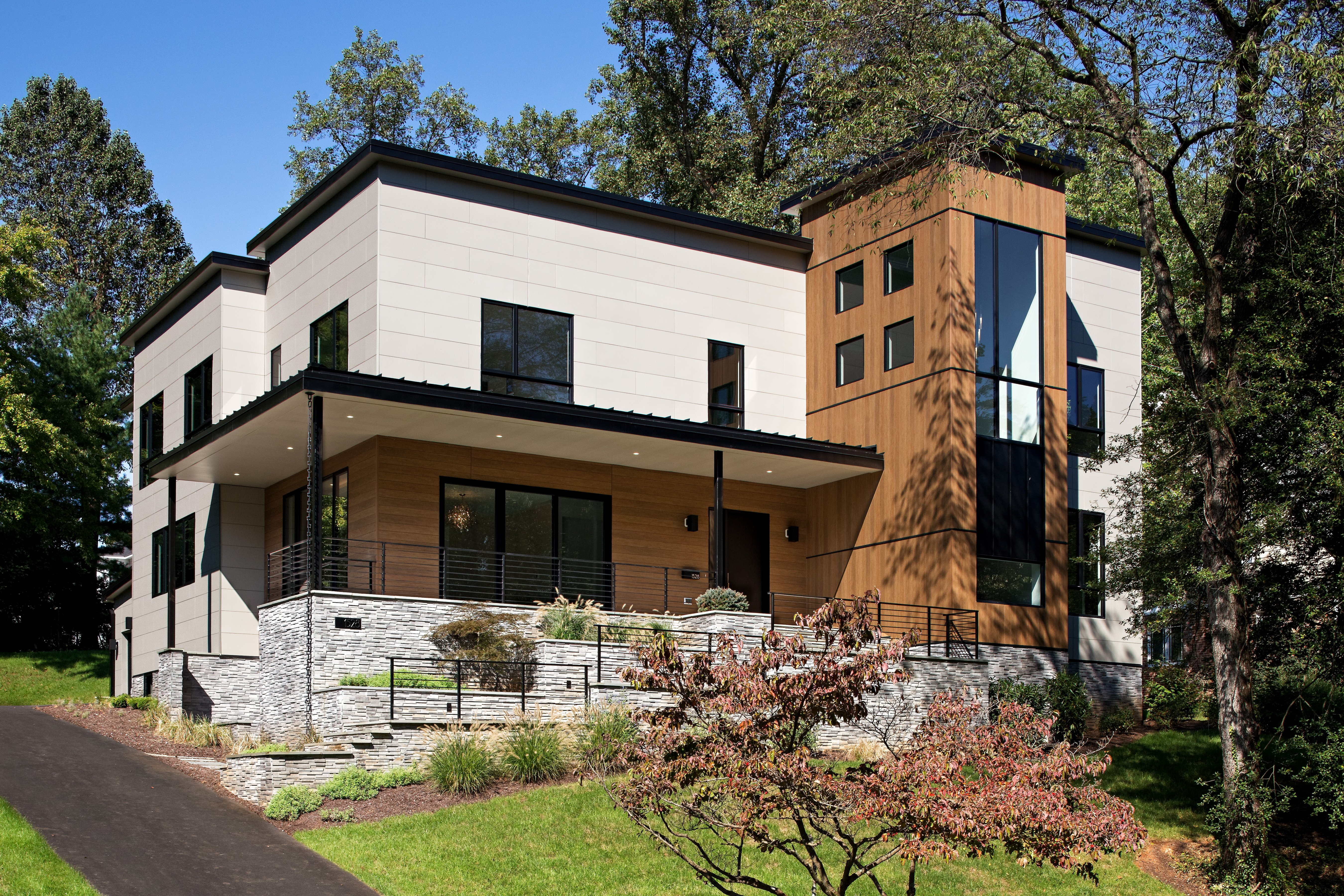 Modern Style Custom Home on a Hill by Design-Build Firm AV Architects and Builders in McLean Virginia Northern Virginia Custom Home Builders The Hill House