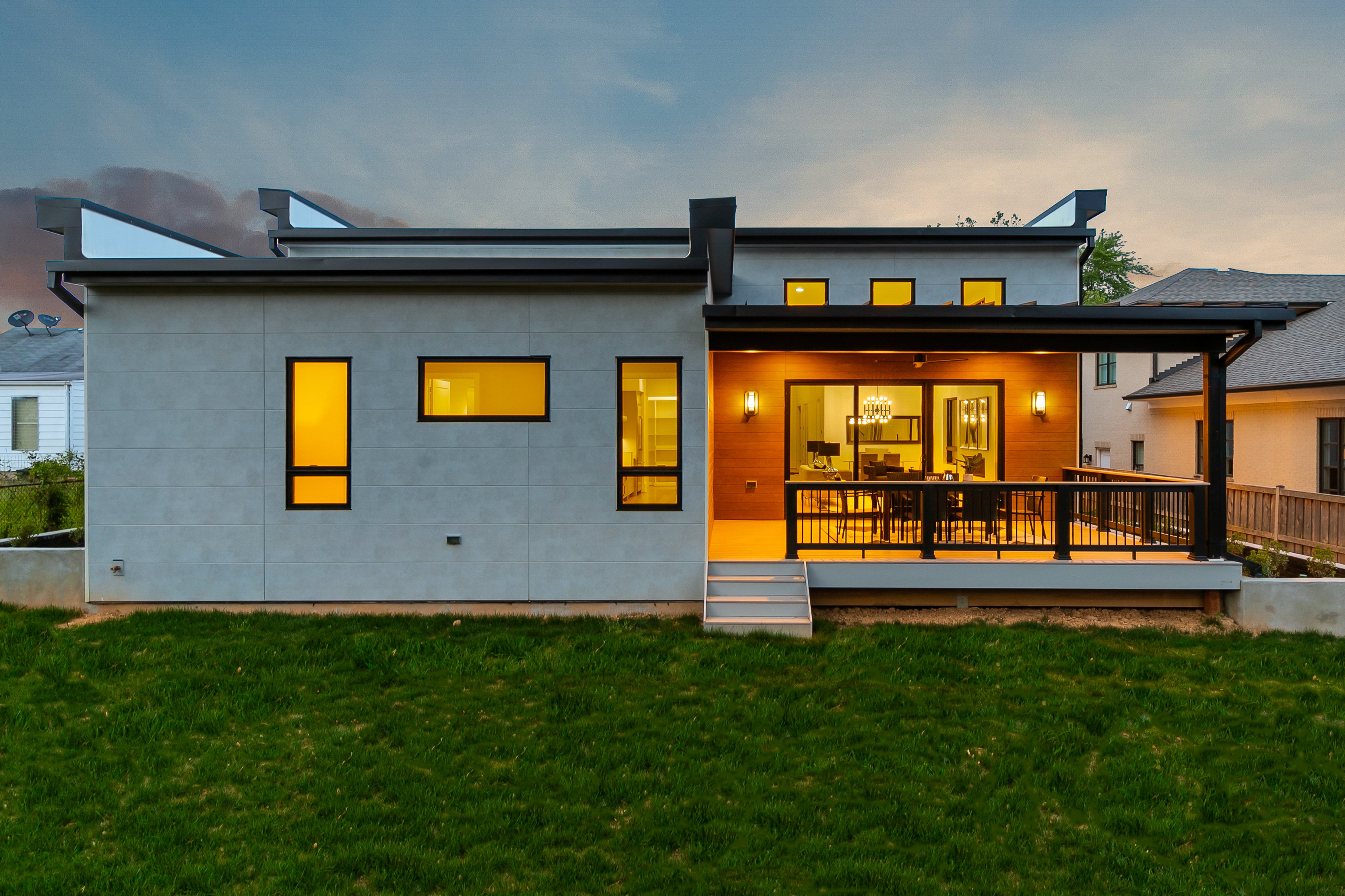 Main Level Living Modern Custom Home by AV Architects and Builders in Northern Virginia Falls Church Tysons Corner Luxury Living Room Great Room Open Concept Floor Plan