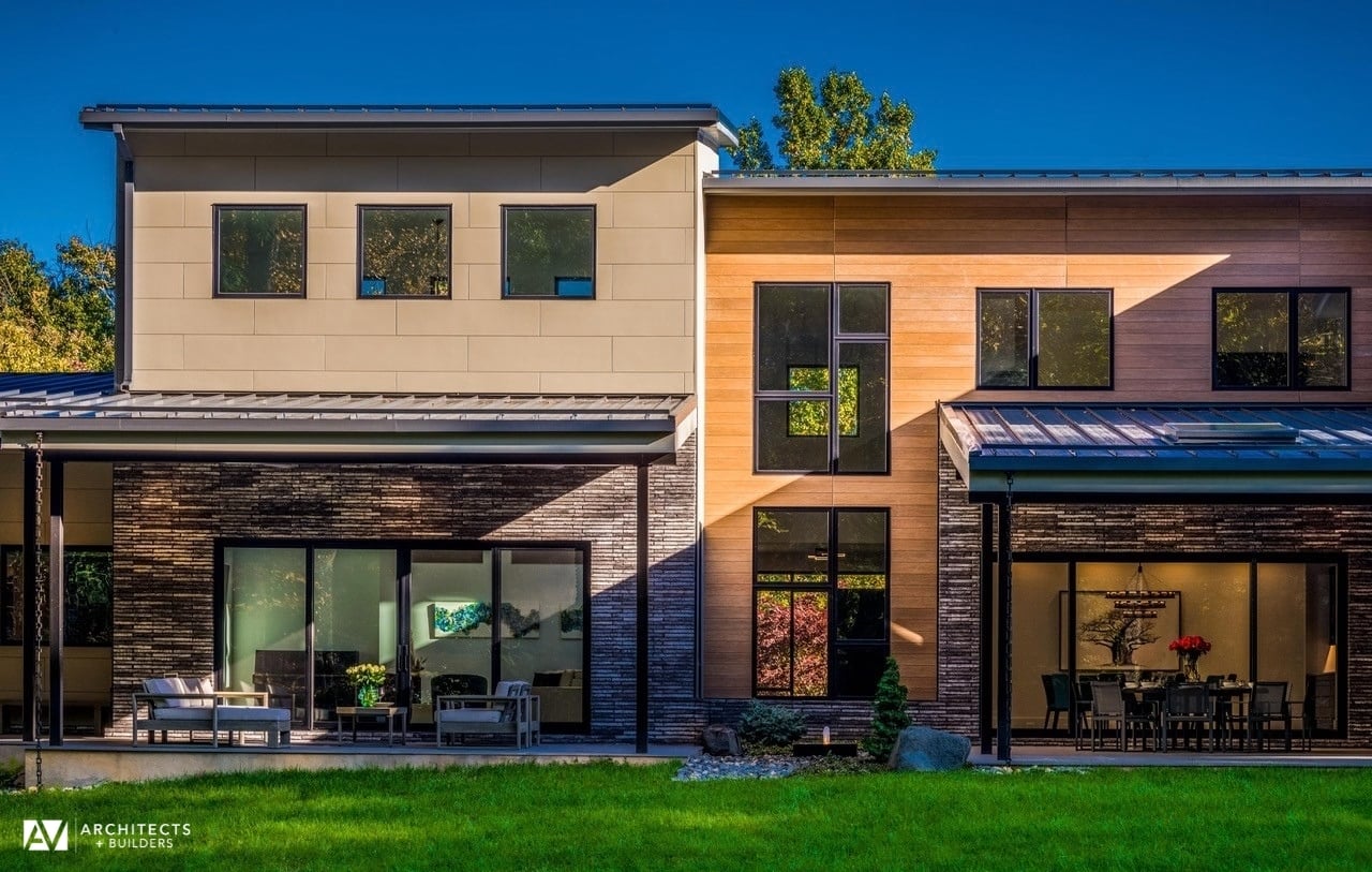Modern Style High End Luxury Custom Home by Design Build Firm AV Architects and Builders in Great Falls Virginia Northern Virginia Custom Home Builders