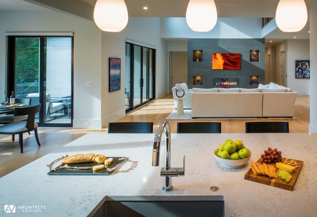 Modern Style High End Luxury Custom Home by Design Build Firm AV Architects and Builders in Great Falls Virginia Northern Virginia Custom Home Builders